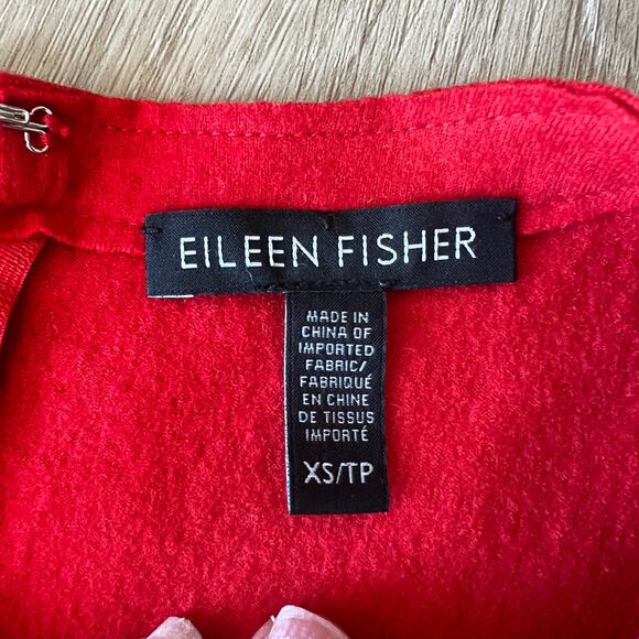 EILEEN FISHER Women's Sleeveless Wool Midi Dress Size XS In Red - Picture 6 of 7